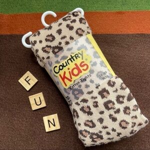 𝅺2 Pairs Country Kids Patterned Cotton Tights 12-24 M